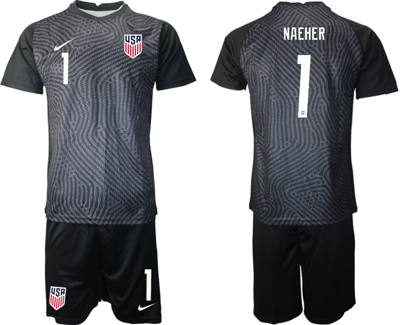 Men 2020-2021 Season National team United States goalkeeper black #1 Soccer Jersey